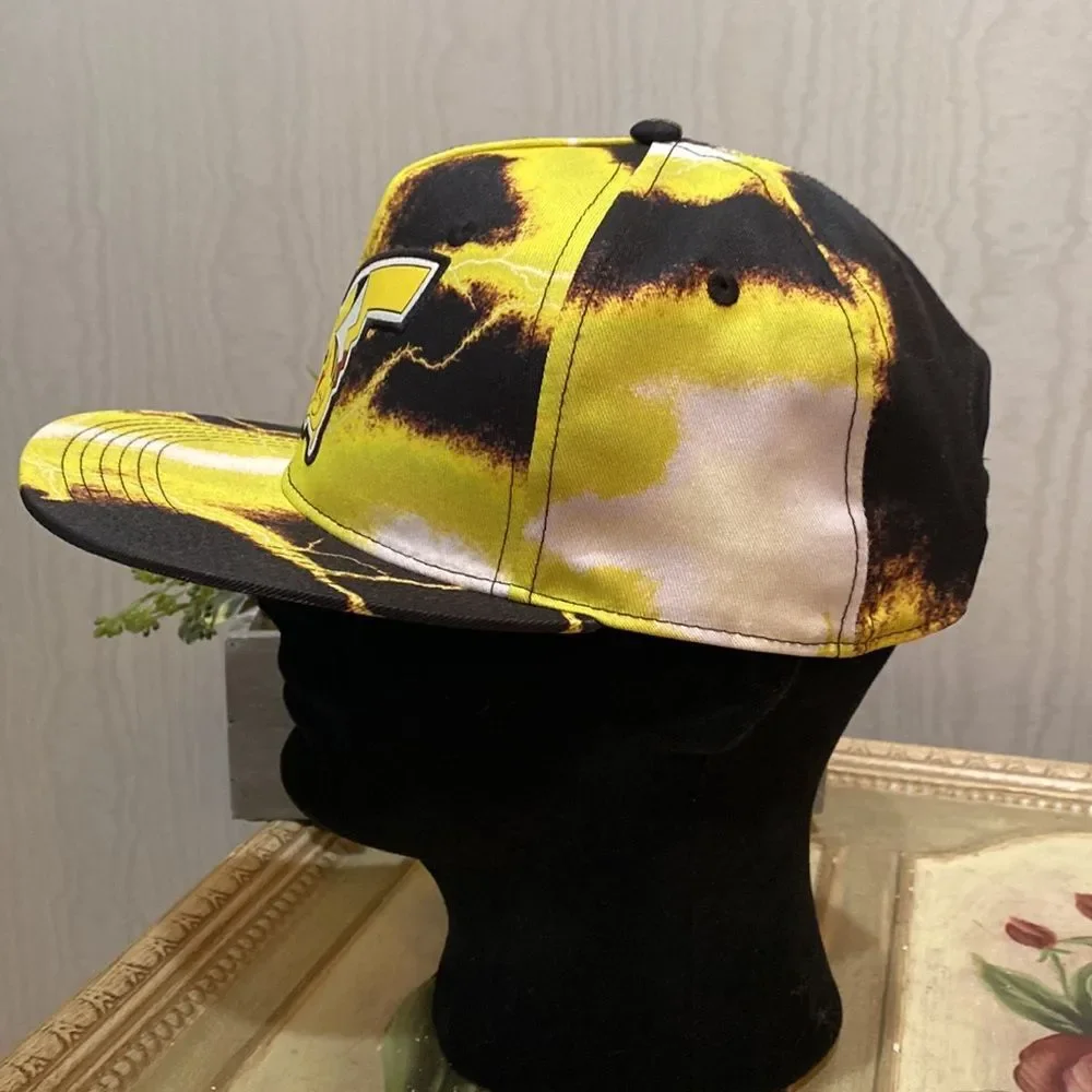 Pokemon Bioworld Adjustable Snap Back Pikachu Cap Hat Tie Dye Acid Wash Unisex